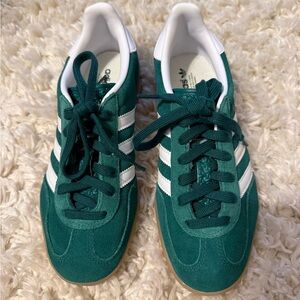 adidas Green Suede Sneakers with White Stripes